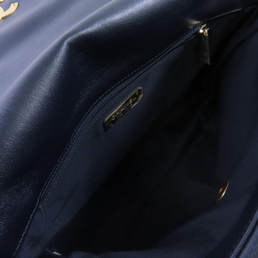 Chanel Black Sheepskin Leather 19 2-way Shoulder Bag