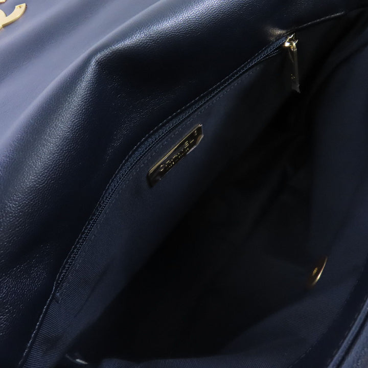 Chanel Black Sheepskin Leather 19 2-way Shoulder Bag