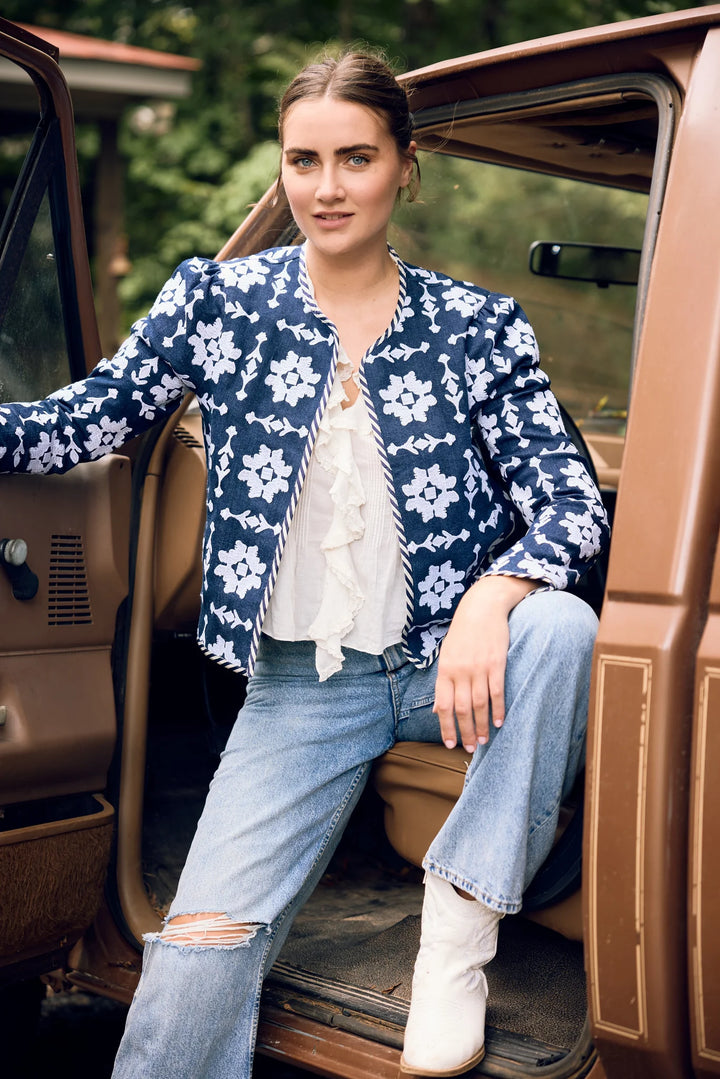 Rosy Jacket | Embroidered Denim