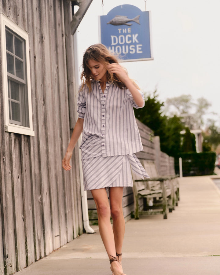Maris Skort | Coastal Indigo Stripe
