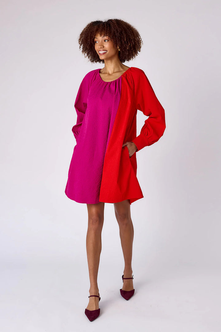 Bentley Dress | Sangria Color Block