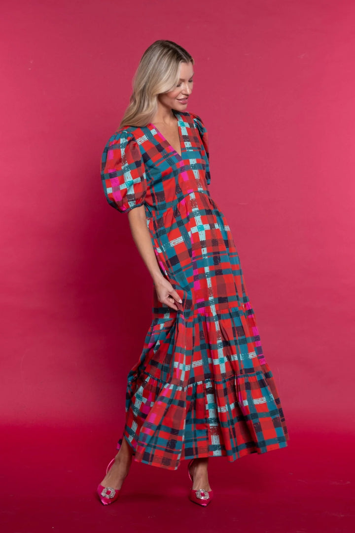 Margot Dress | Poinsettia Tartan