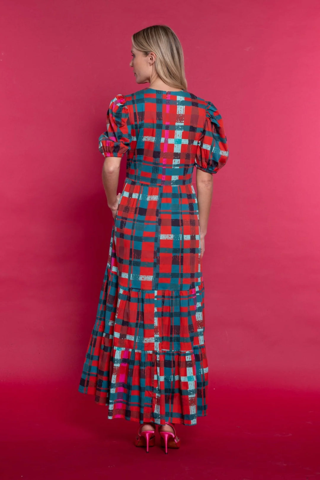 Margot Dress | Poinsettia Tartan