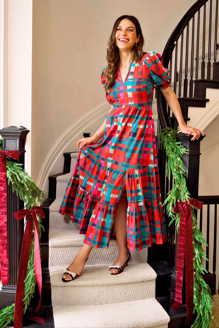 Margot Dress | Poinsettia Tartan