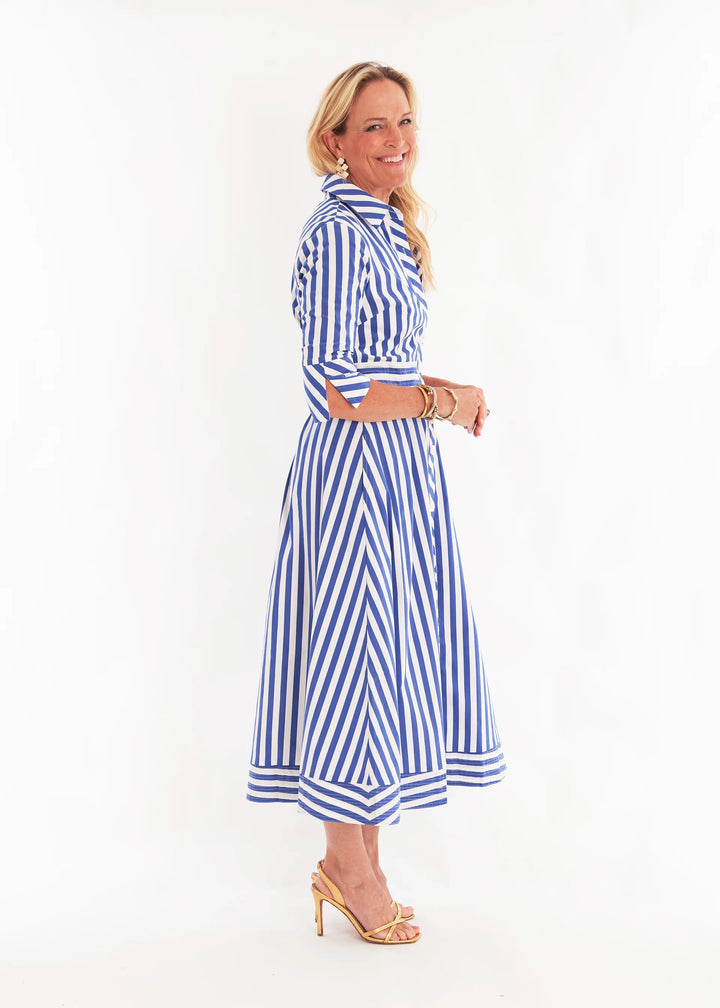 Monaco Dress | Navy Wide Stripe - Charlotte's Inc