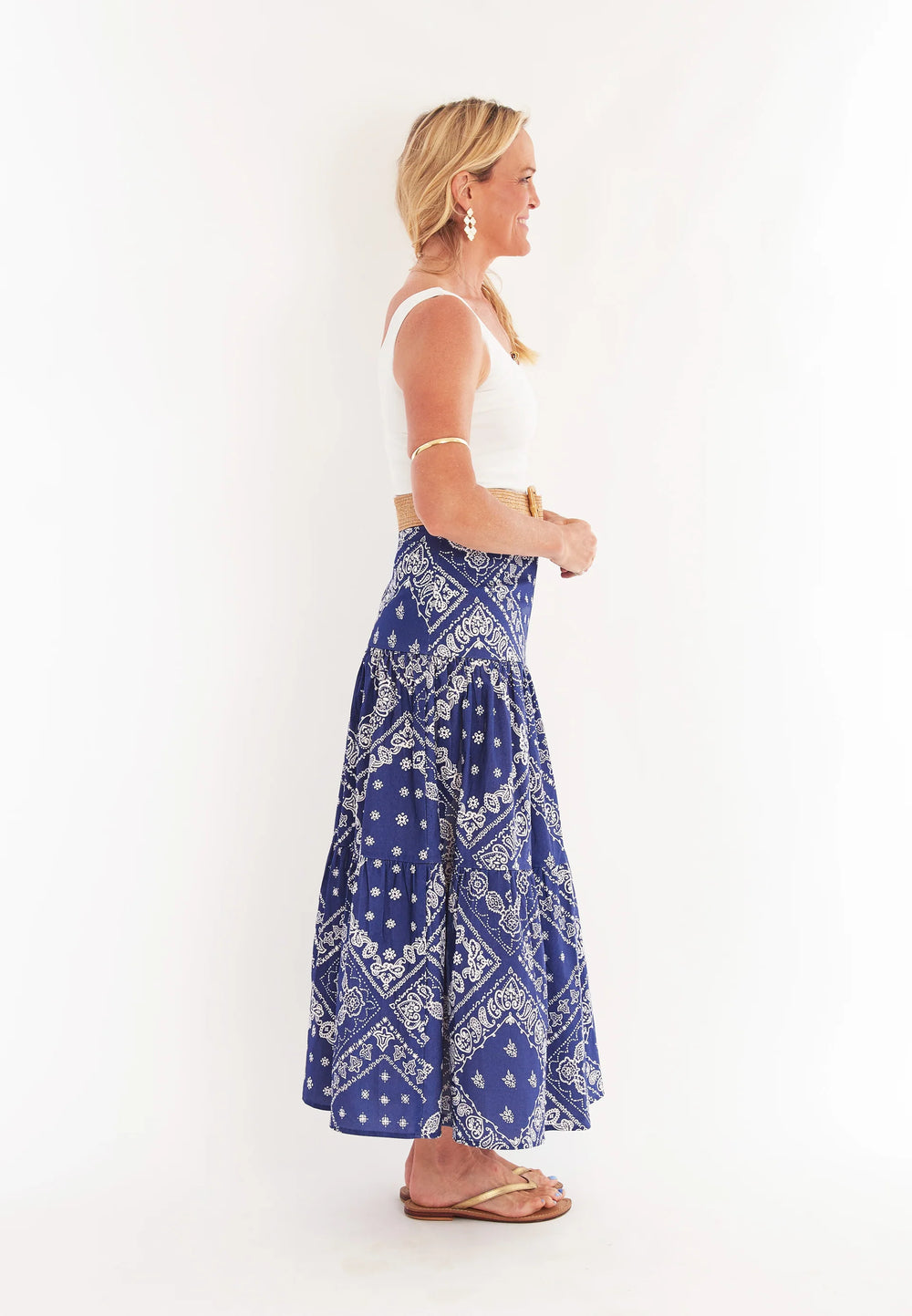 Samana Skirt | Bandana Navy - Charlotte's Inc