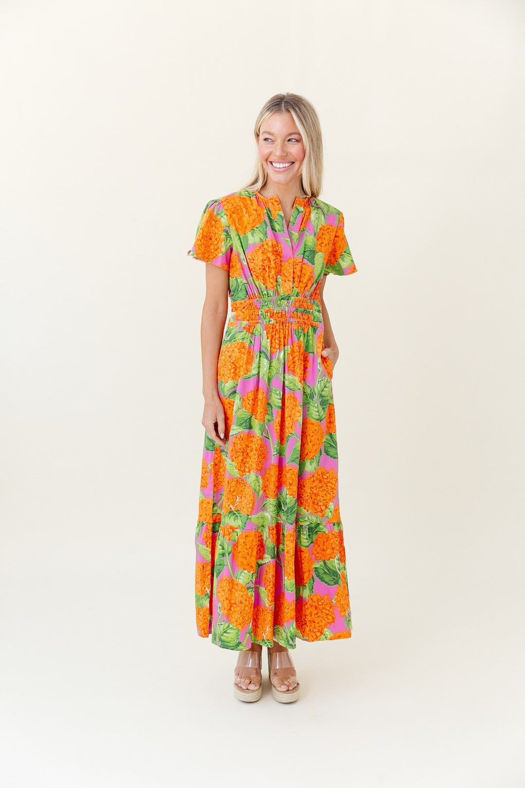 Eloise Dress | Tangelo Punch Hydrangea
