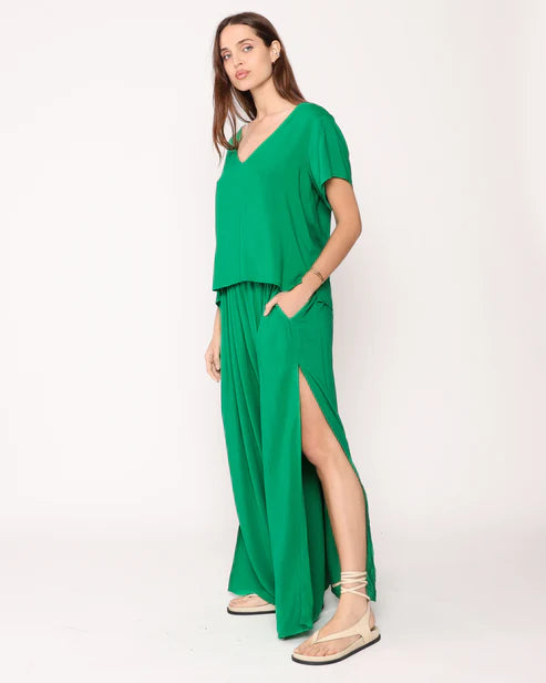 Linen Flowy Pant | Kelly Green