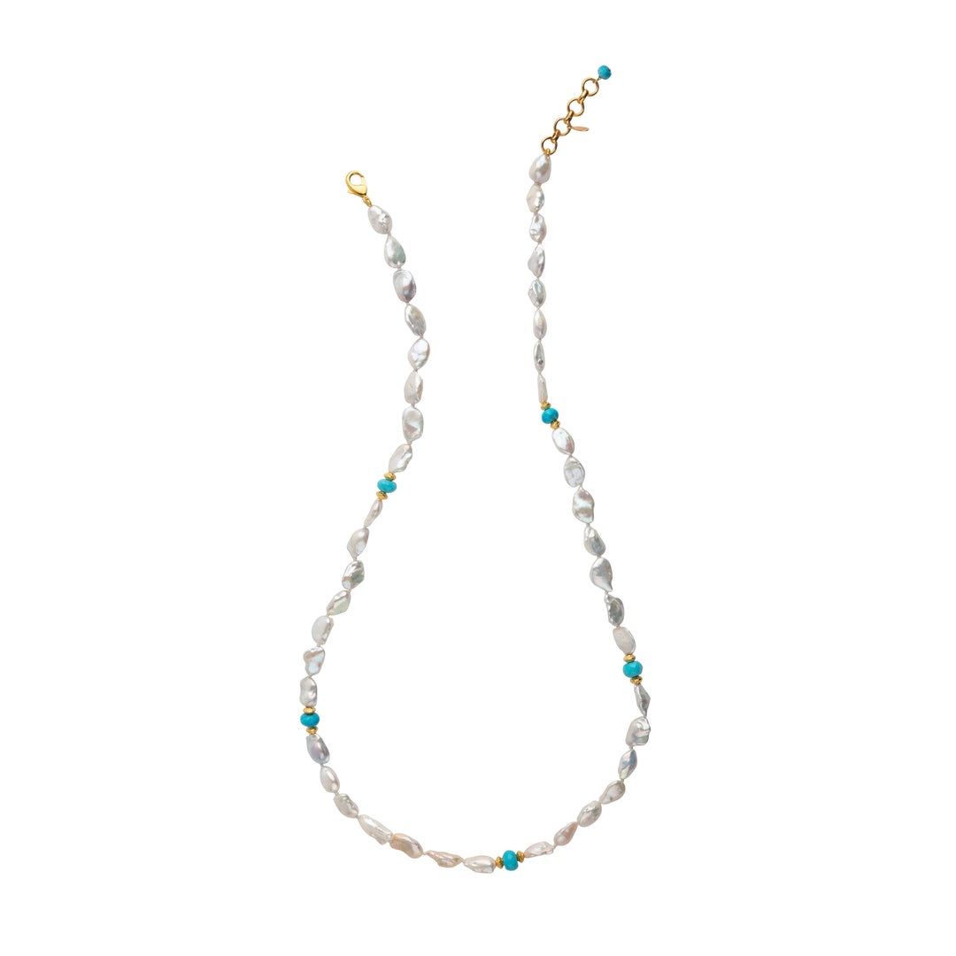 Daniella Necklace | Turquoise and Pearl