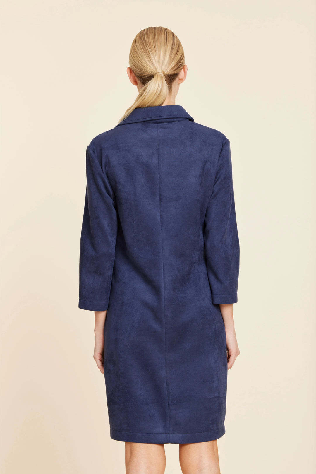Faux Suede Dress with Grommets | Blue