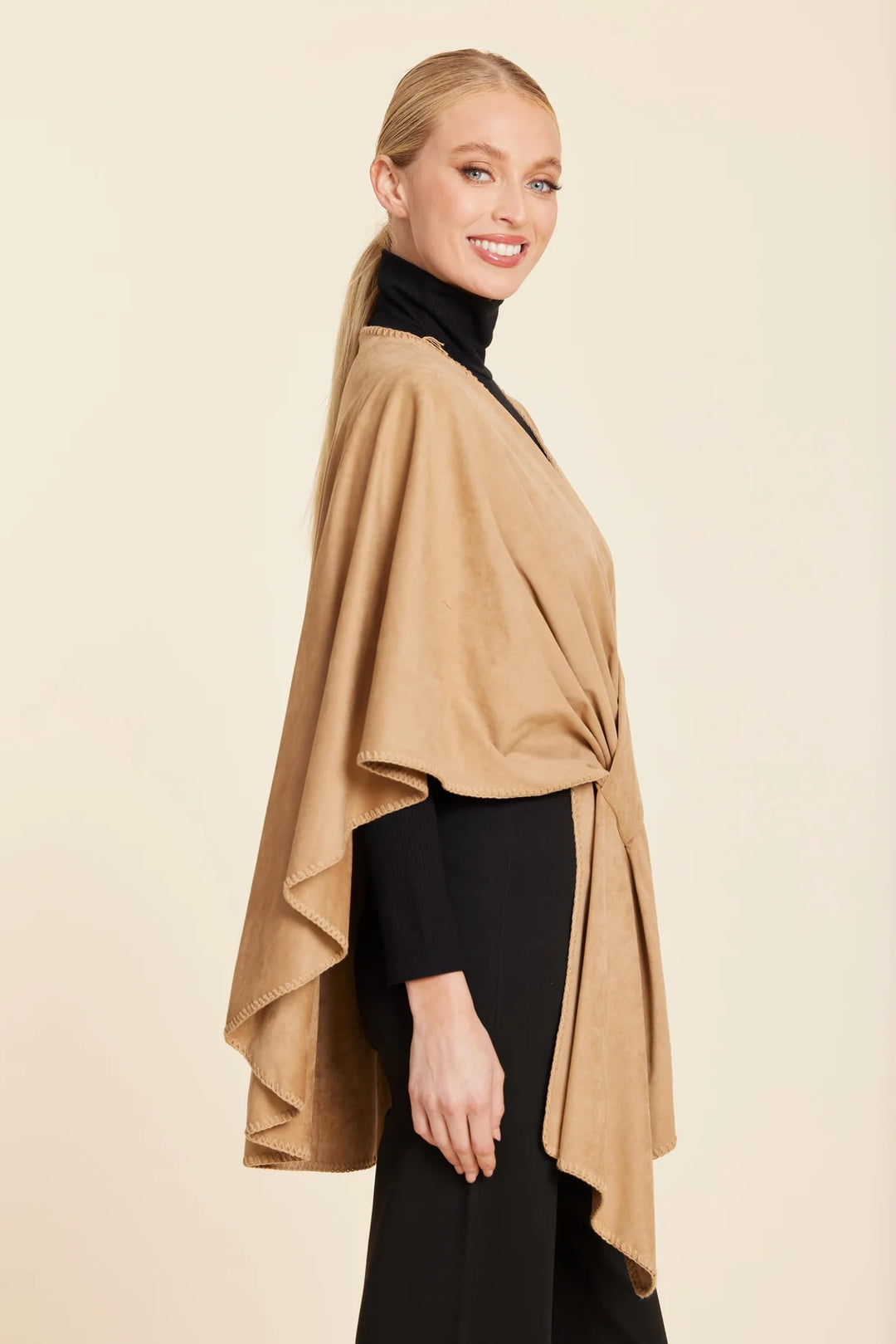 Faux Suede Wrap | Camel