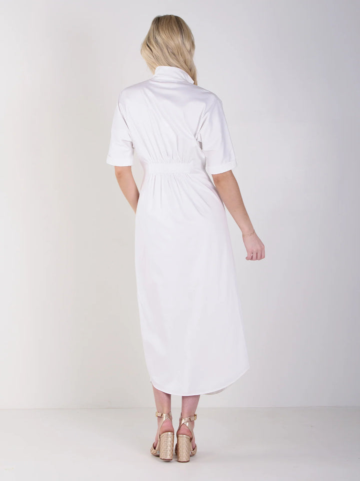 Georgia Dress | White Cotton Poplin
