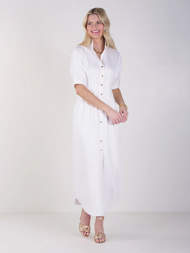 Georgia Dress | White Cotton Poplin