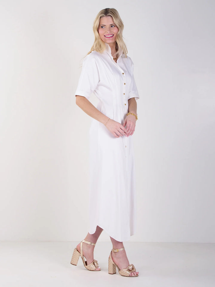 Georgia Dress | White Cotton Poplin