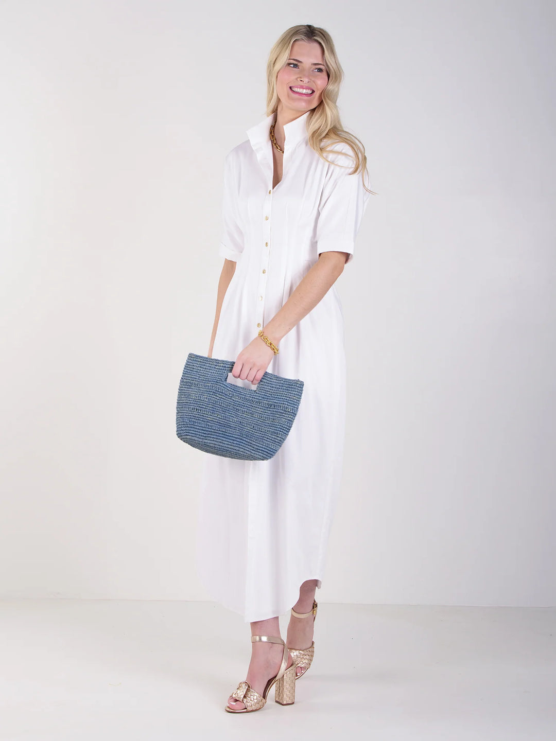 Georgia Dress | White Cotton Poplin