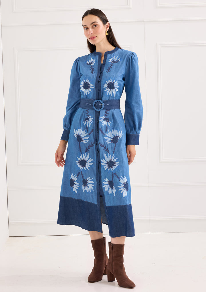 The Suzie Dress | Denim Floral