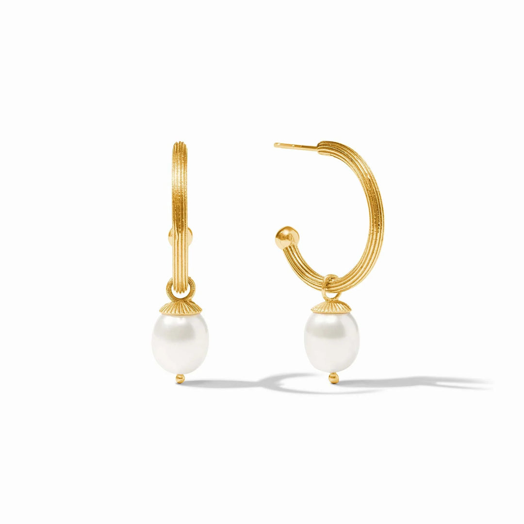 Julie Vos Sanibel Pearl Hoop & Charm Earrings | Pearl