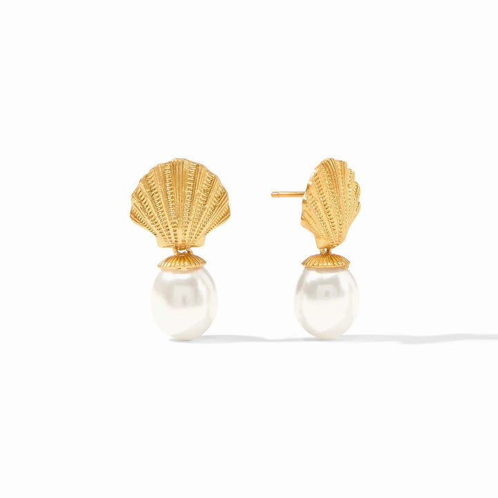 Sanibel Shell Pearl Drop Earring