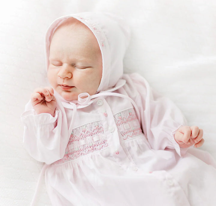 Ribbon Smocked Take Me Home Gown | Pink