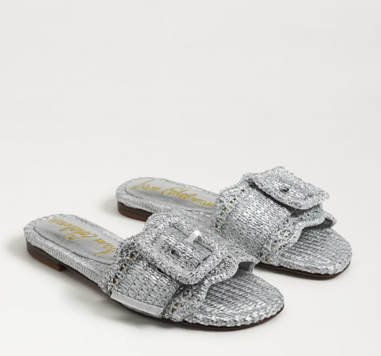 Bambi Sandal | Soft Silver Raffia