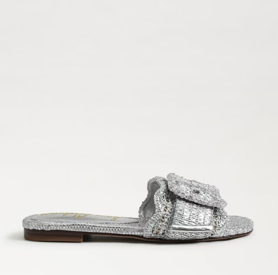 Bambi Sandal | Soft Silver Raffia