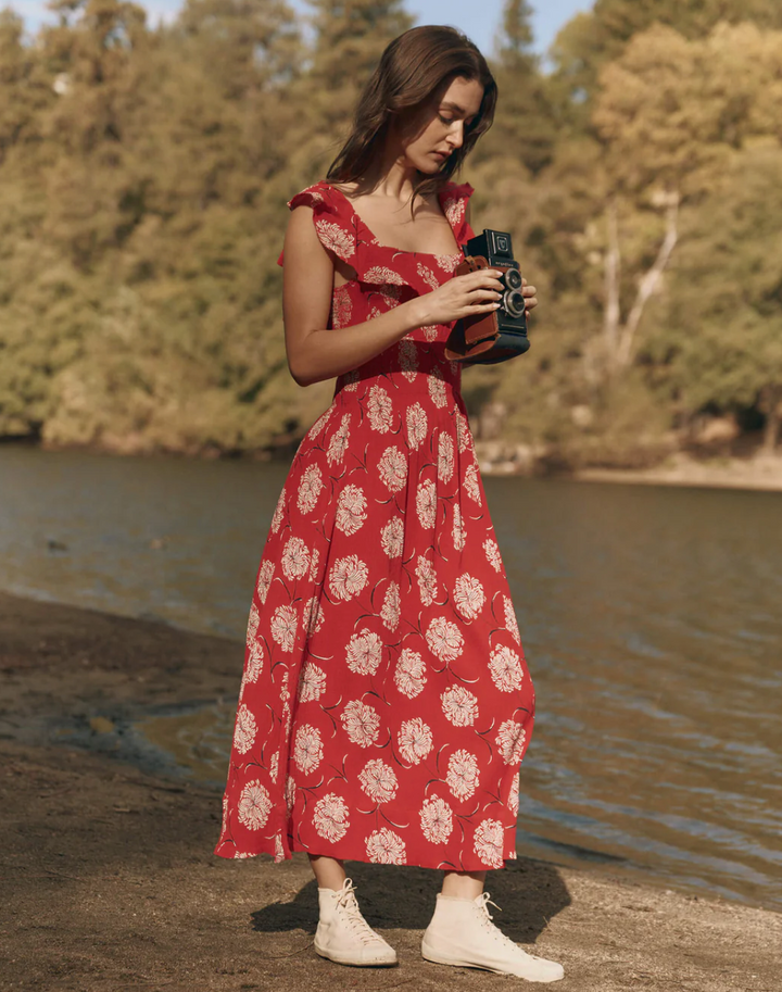 The Havana Dress | True Red Dancing Floral