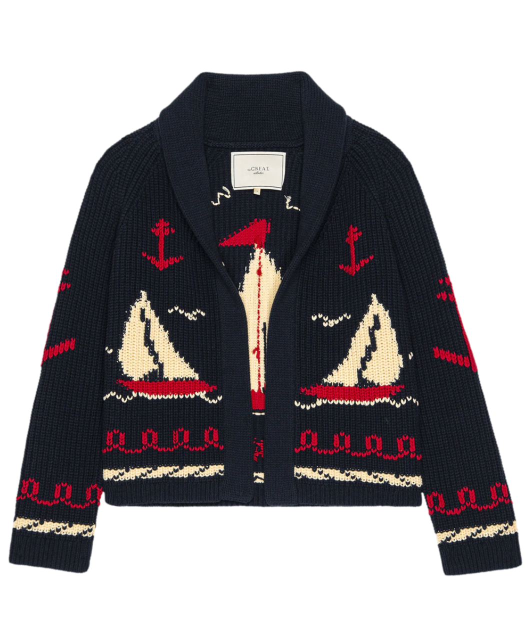 The Sailboat Lodge Cardigan | Dark Navy