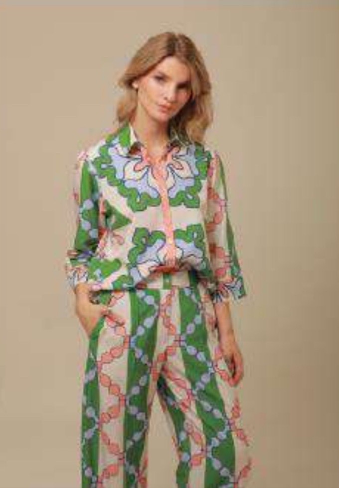 Bora Bora Top | Green/Blue Multi