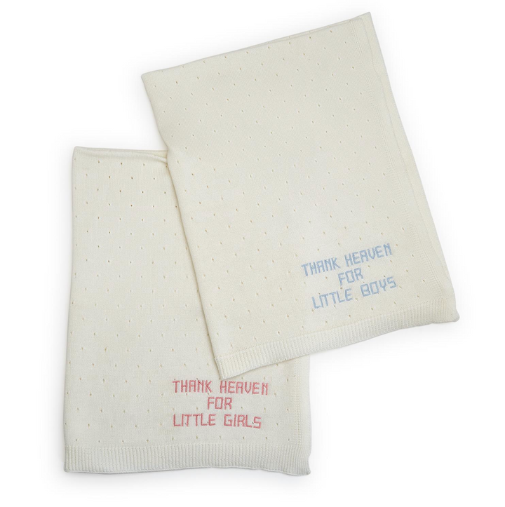 Thank Heaven Embroidered Knit Blanket | Colors