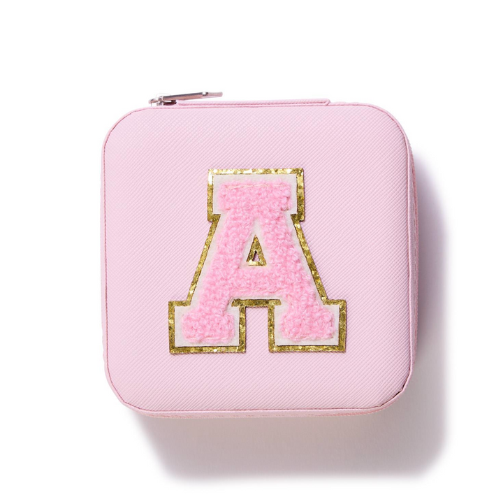Pink Initial Letter Jewelry Organizer Box