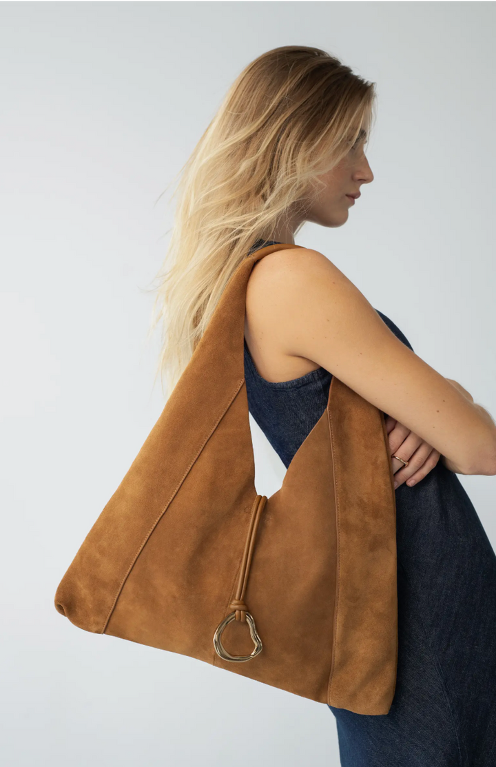 Malin Suede Hobo Bag | Pecan