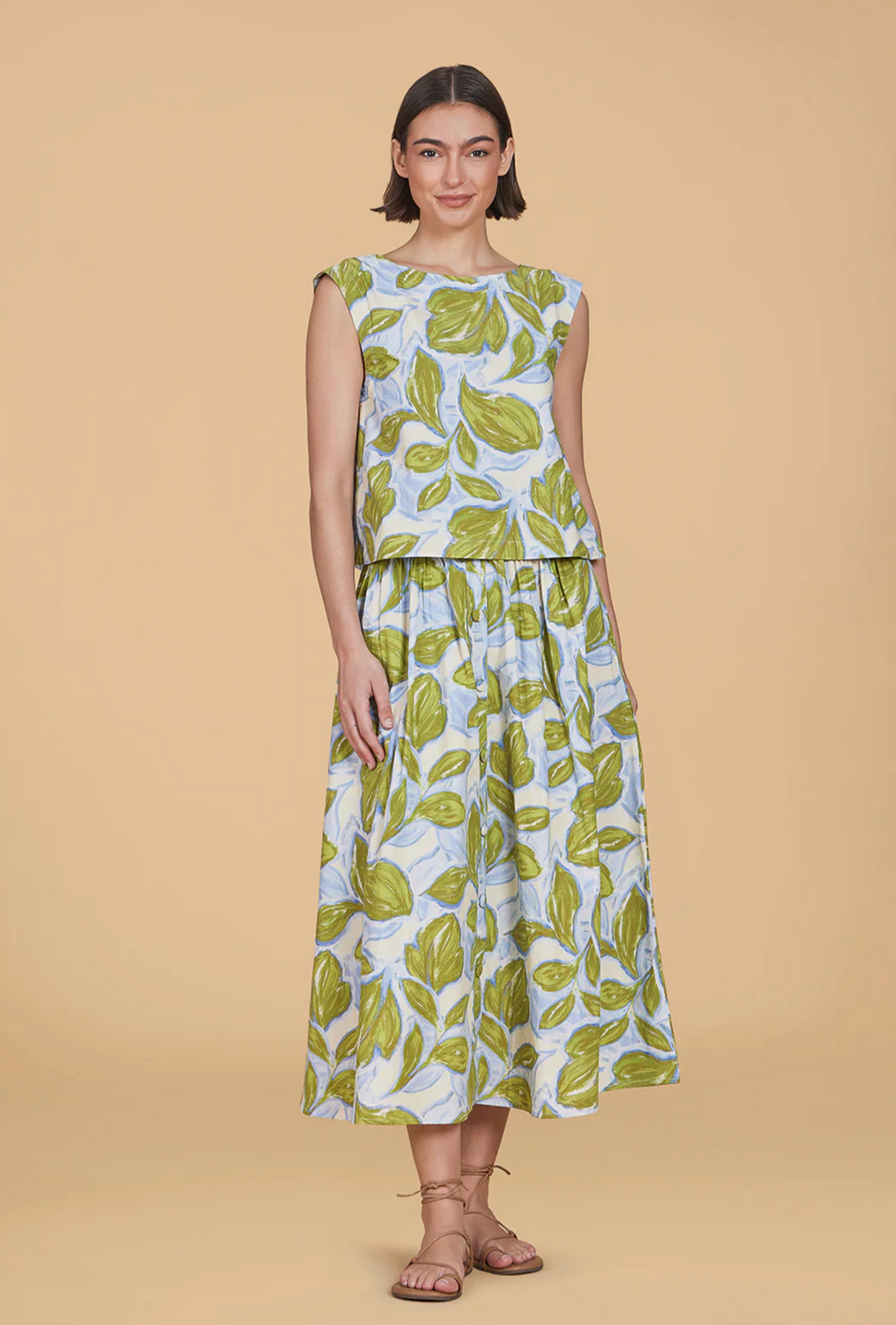 Georgia Skirt Zest Leaves