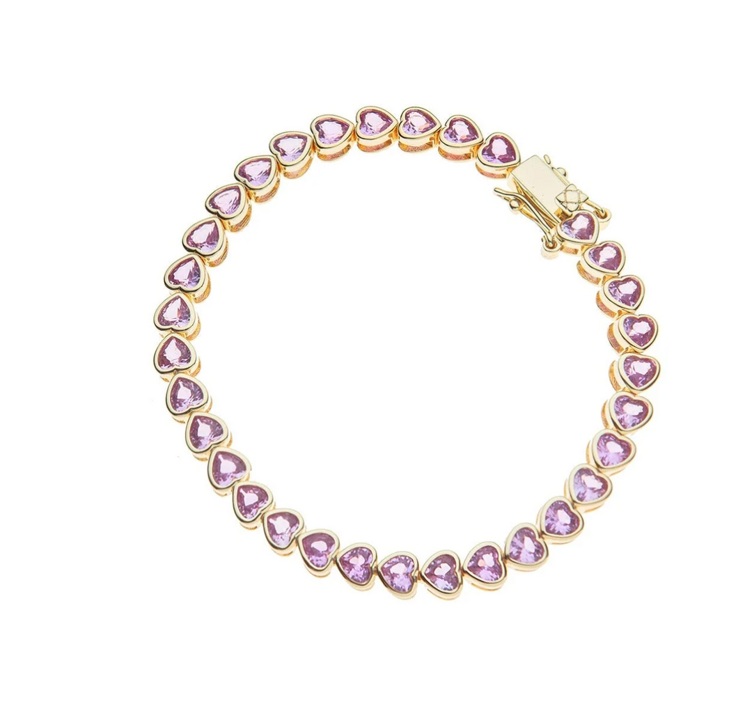 Made from LOVE Tennis Necklace | Pink