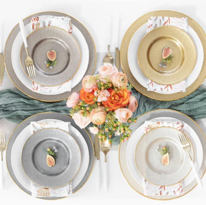 Gold Metallic Glass Service Plate/Charger