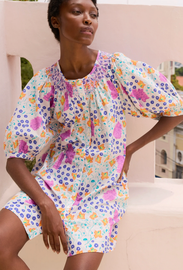 Embroidered Button Mini | Fleur Lilac