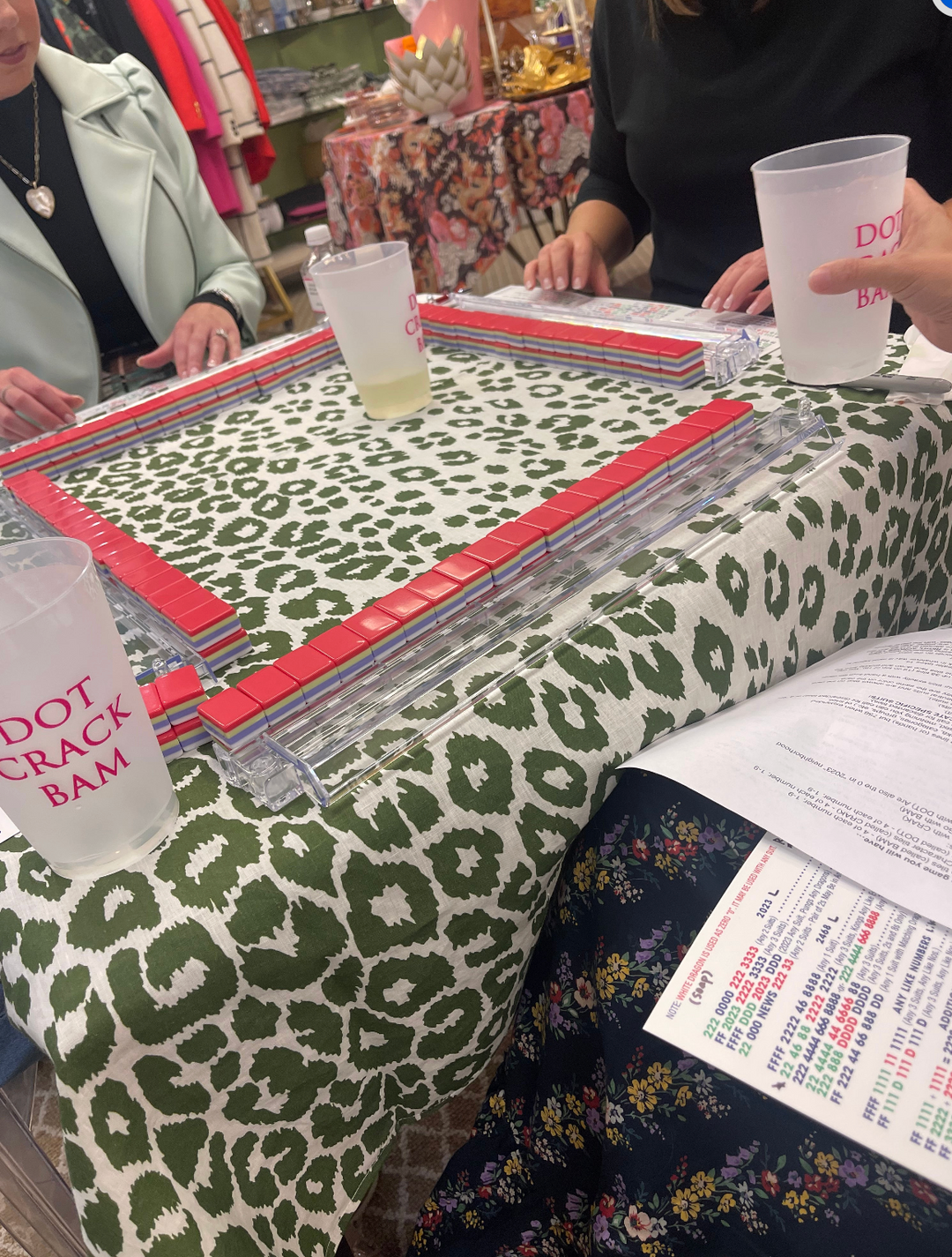 Matouk x Schumacher Mahjong Card Tablecloth 58x58