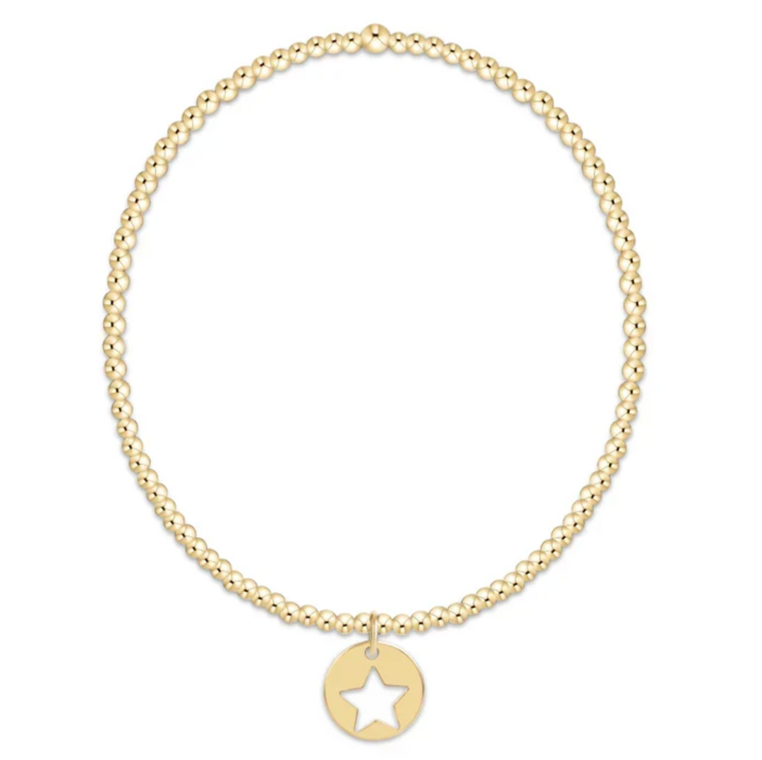Classic Gold 2mm Bracelet | Star Small Gold Disc