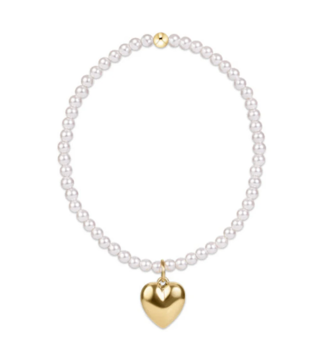 Classic Pearl 3mm Bracelet | Love Plush Gold Charm
