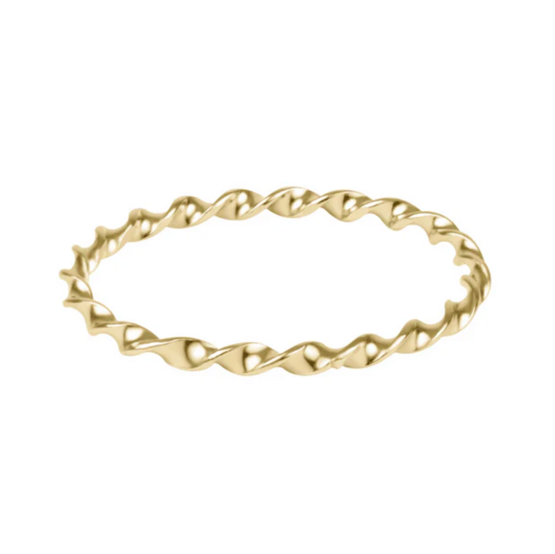 Classic Gold Twisted Thin Band Ring
