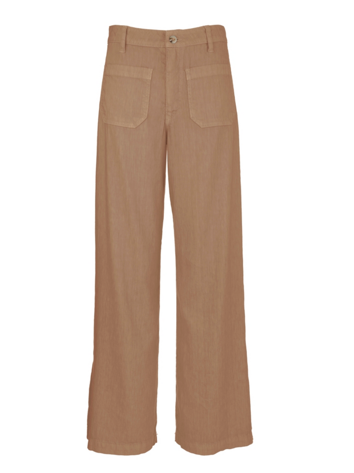 Meg Linen High Rise Wide Leg | Khaki