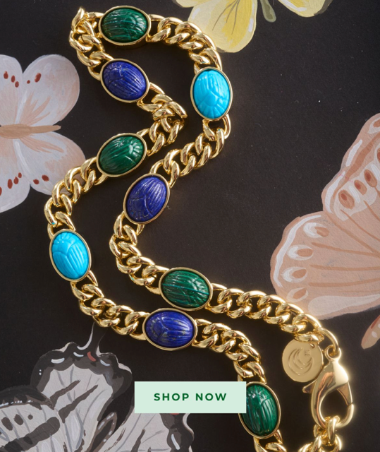 Protect Scarab Curb Chain Necklace