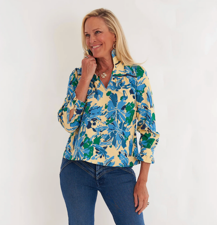 Aspen Blouse | High Tide Blue Steel