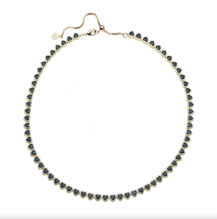 Made from LOVE Tennis Necklace | Black