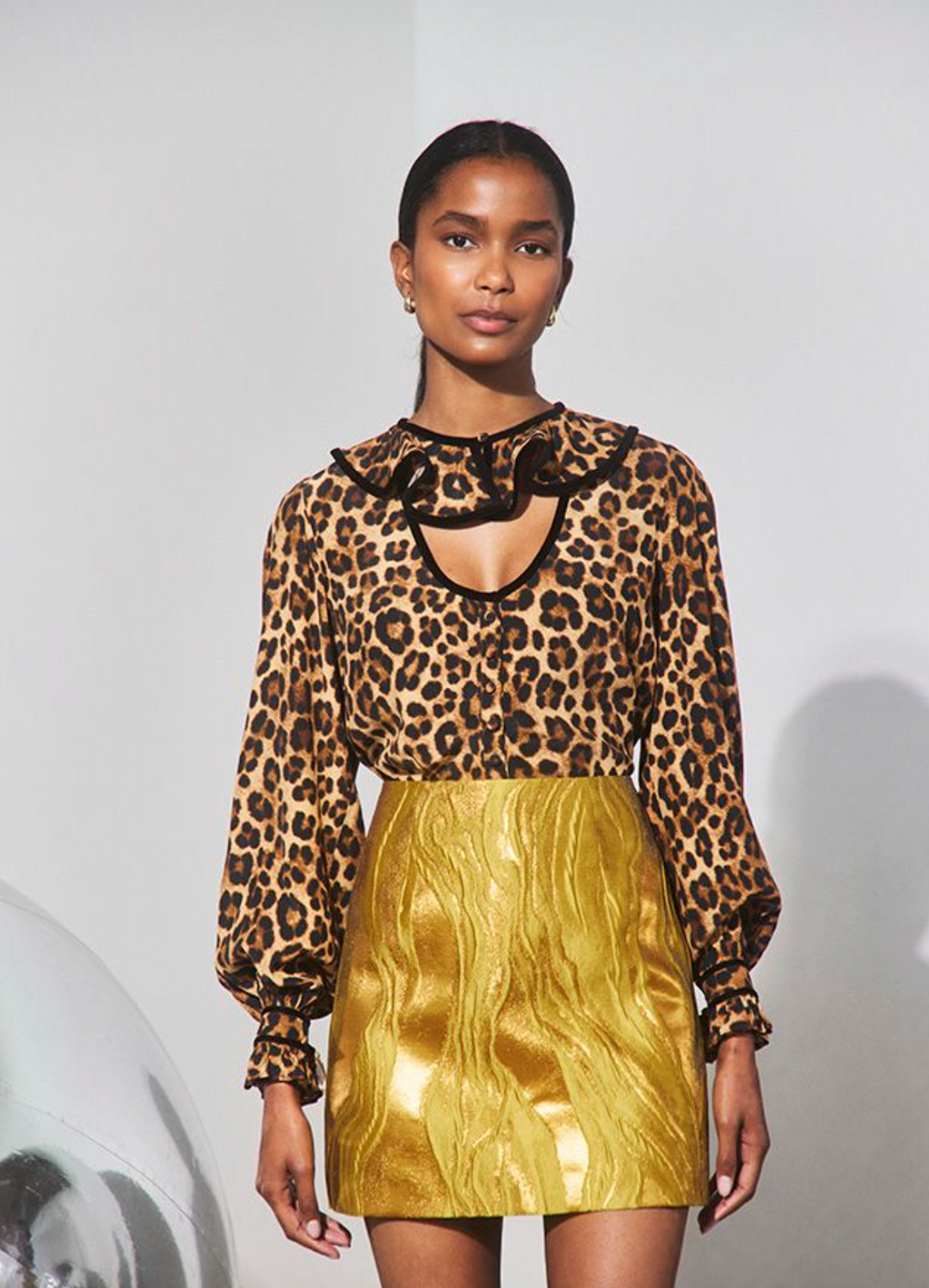Britt Mini Skirt | Gilded Jacquard