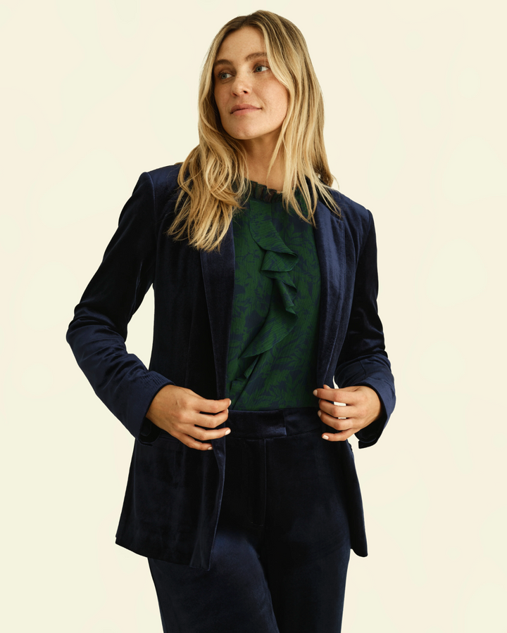 Willow Velour Jacket | Sapphire