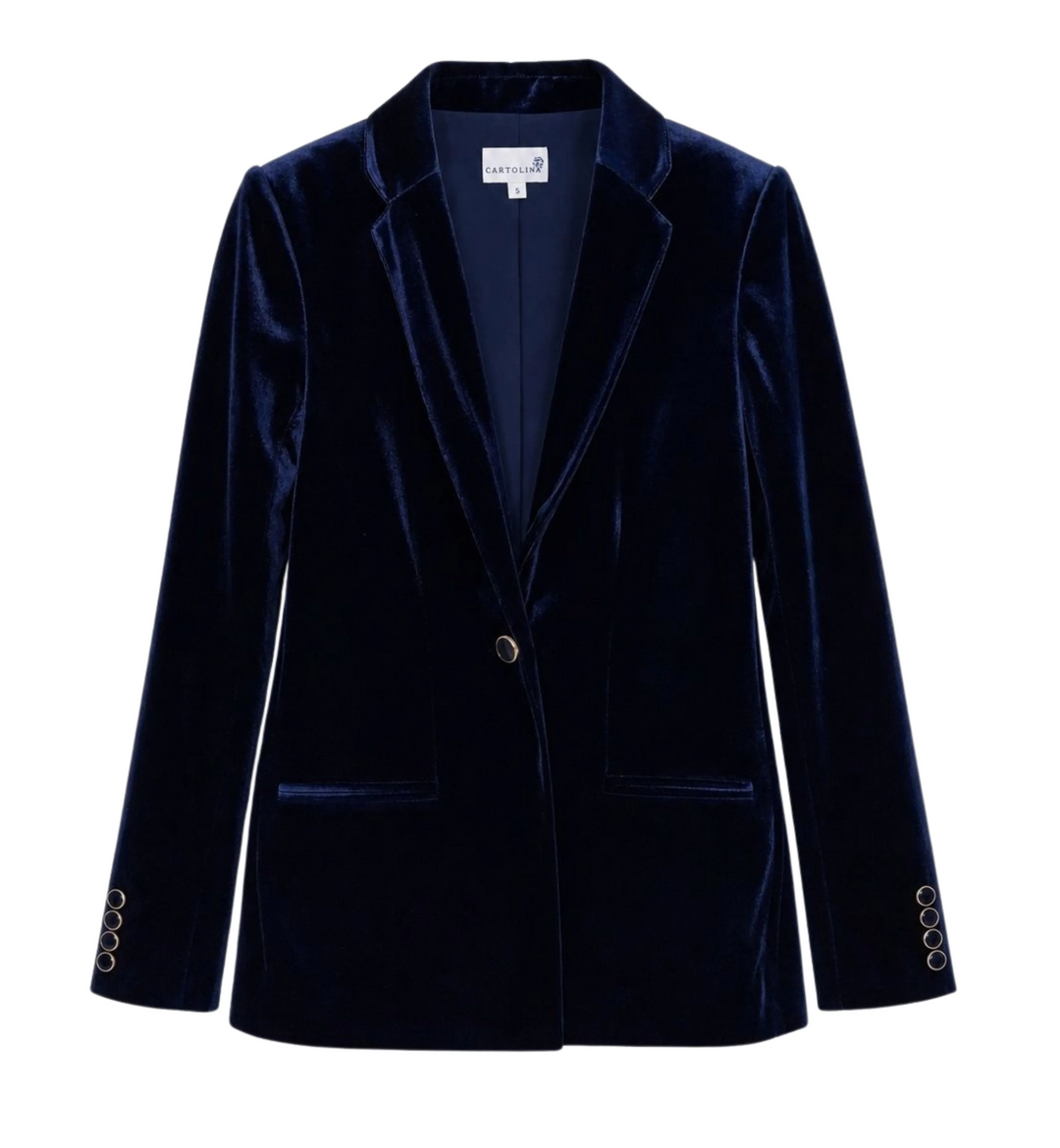 Willow Velour Jacket | Sapphire
