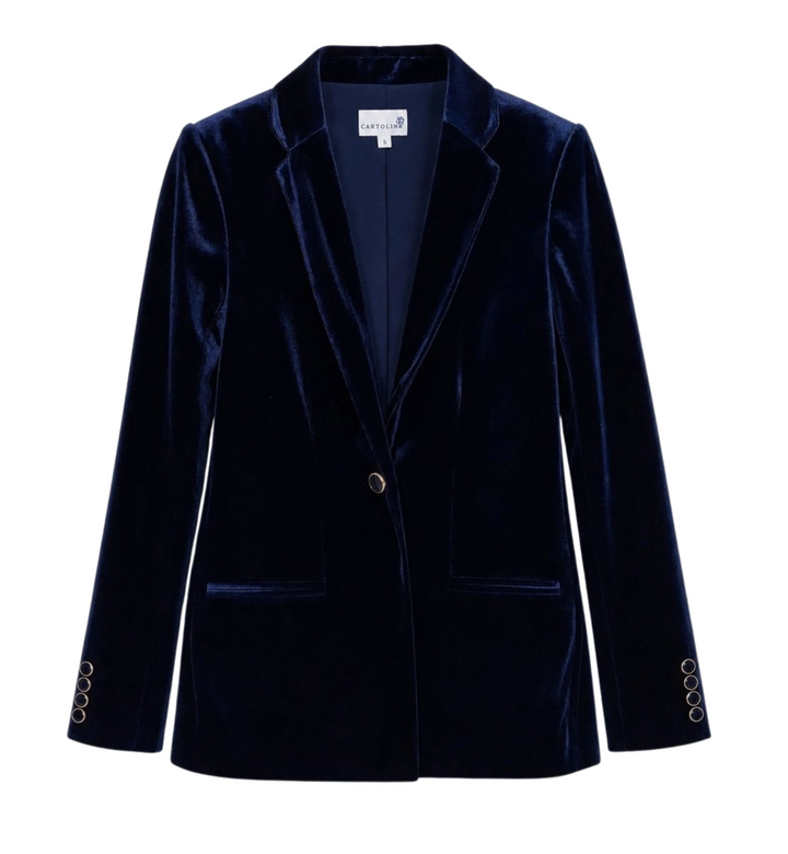 Willow Velour Jacket | Sapphire