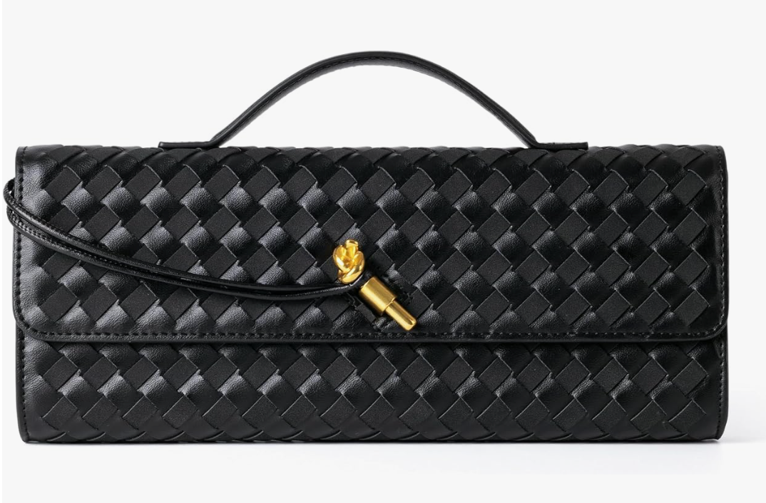 Woven Purse with Gold Hardware