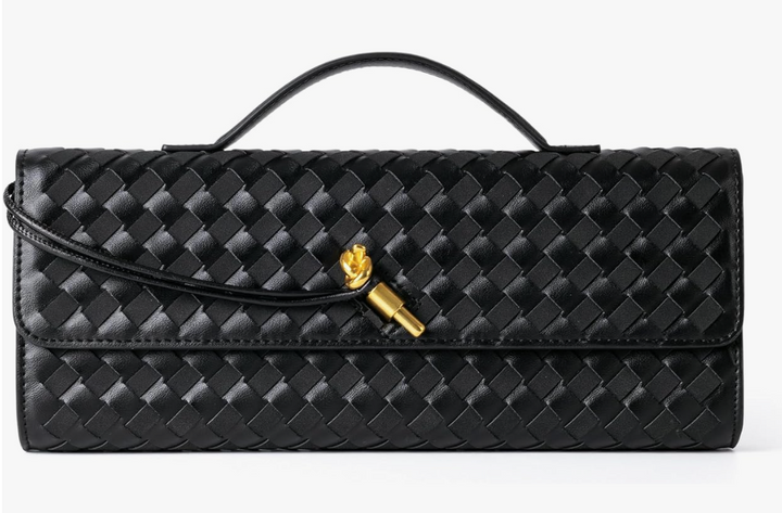 Woven Purse with Gold Hardware