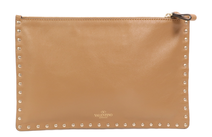 Valentino Calfskin Leather Rockstud Clutch/Pouch
